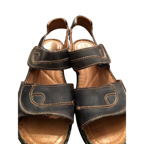 Josef Seibel Navy Leather Sandals With Adjustable Straps & Stitch no Detail Size - Picture 11 of 11